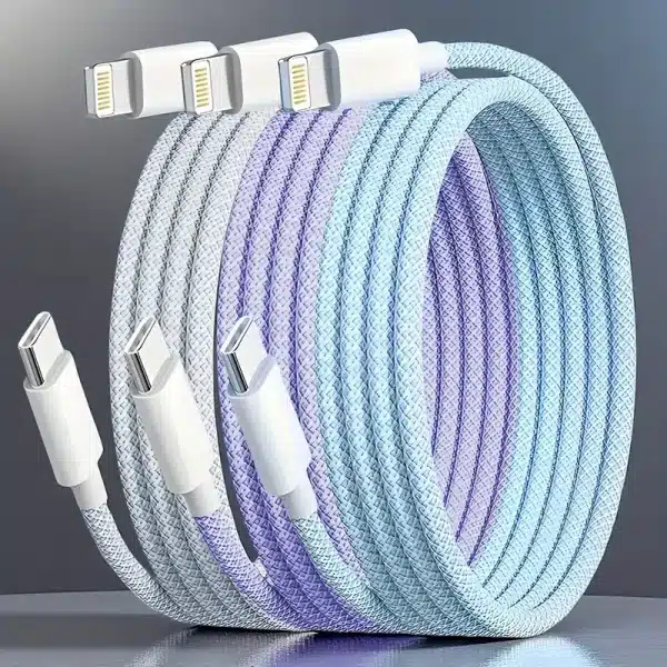 USB-C to Lightning Cable, 1/2pcs Fast Charging Nylon Braided iPhone Charger Cord