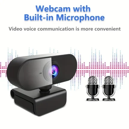 HD 1080P Webcam with Built-in Mic - Full HD Video Camera