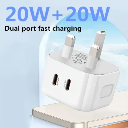 20W USBC Plug Double USB-C Charger