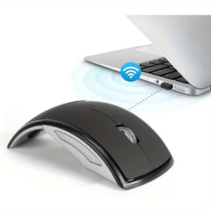 Wireless Foldable Mouse - 2.4GHz Receiver/Optical Tracking/Ergonomic Design/Portable for Laptops, Desktop Computers