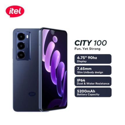 itel City 100 7.65mm" Slim Design 5200mah Android 128/4+8gb