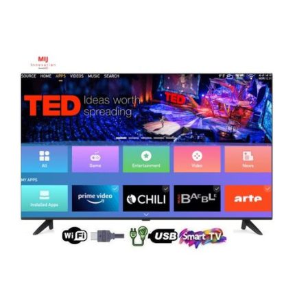 Mi+ (MiJ) 43'' Inches Frameless Android Smart FHD LED TV - Android 14, HDMI x3, USB x2, Wi-Fi - Black + 12 MONTHS WARRANTY - (MIJ-D4320W)