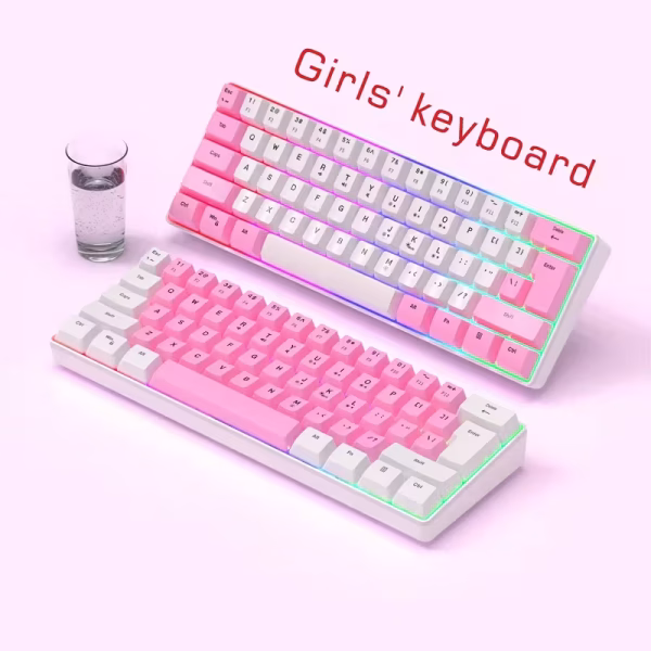 61-Key Girls' Keyboard with RGB Backlighting